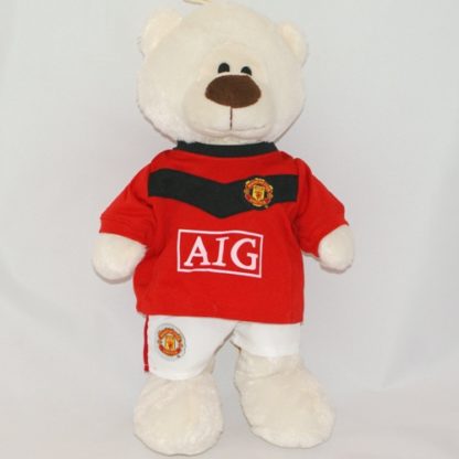 Manchester United focimezt viselő plüss medve