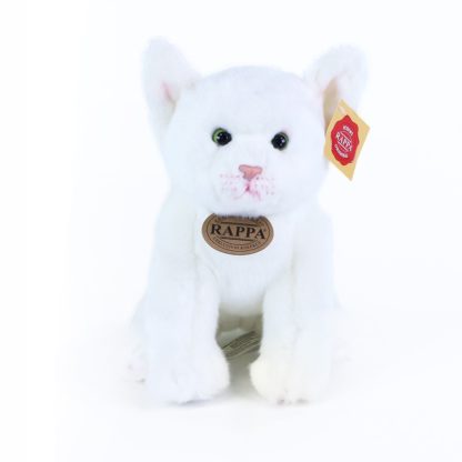 Ülő fehér cica plüssállat