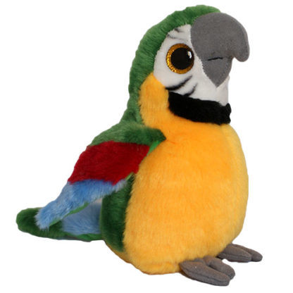 Nagyszemű zöld papagáj plüssfigura 25 cm