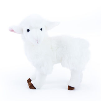 Álló bárány plüssjáték hófehér színben