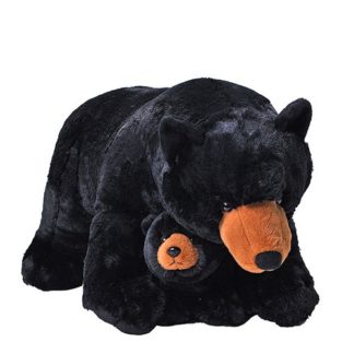 Élethű óriás plüss fekete medve a mevebocsával