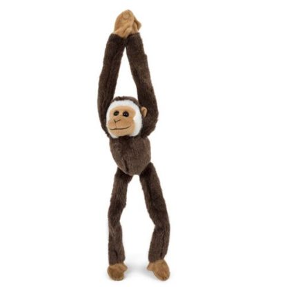 Sötétbarna gibbon plüss majom hosszú kezekkel