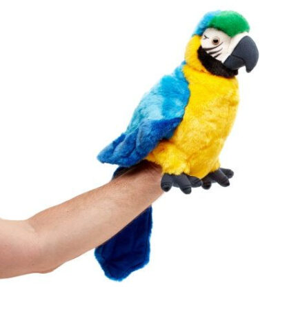 Ara papagáj plüss kézbáb az UNI-TOYS-tól