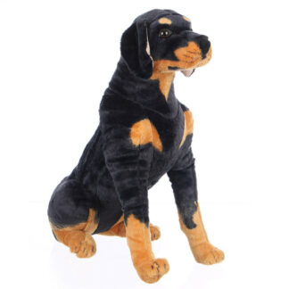 Valósághű óriás rottweiler plüss kutya ülő