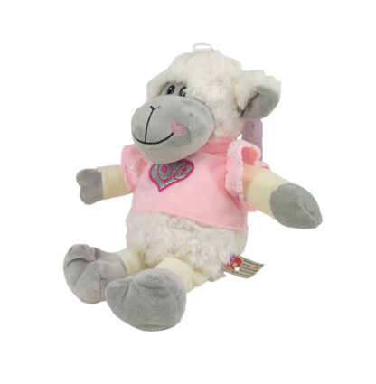 Rózsaszín pólós plüss bárány oldal nézeti képe
